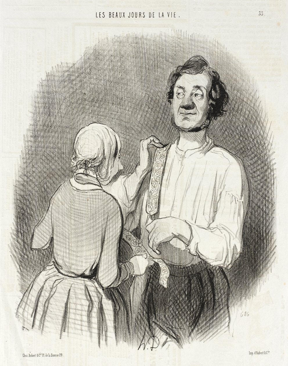 Ein Festtag und Hosenträger von Honoré Daumier