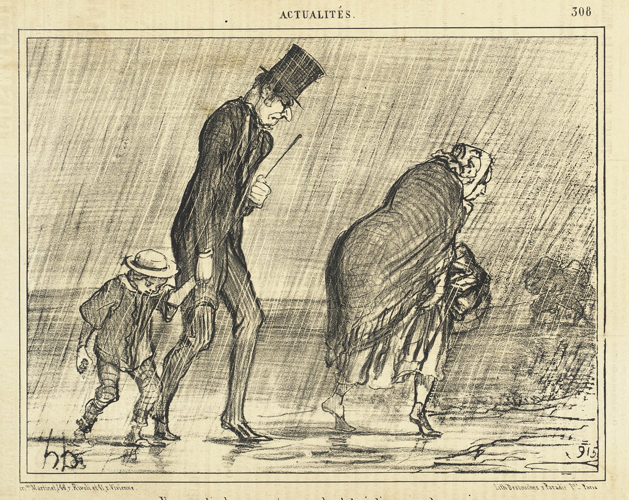 Ein Ausflug auf dem Land während des schönen Monats Mai... von Honoré Daumier