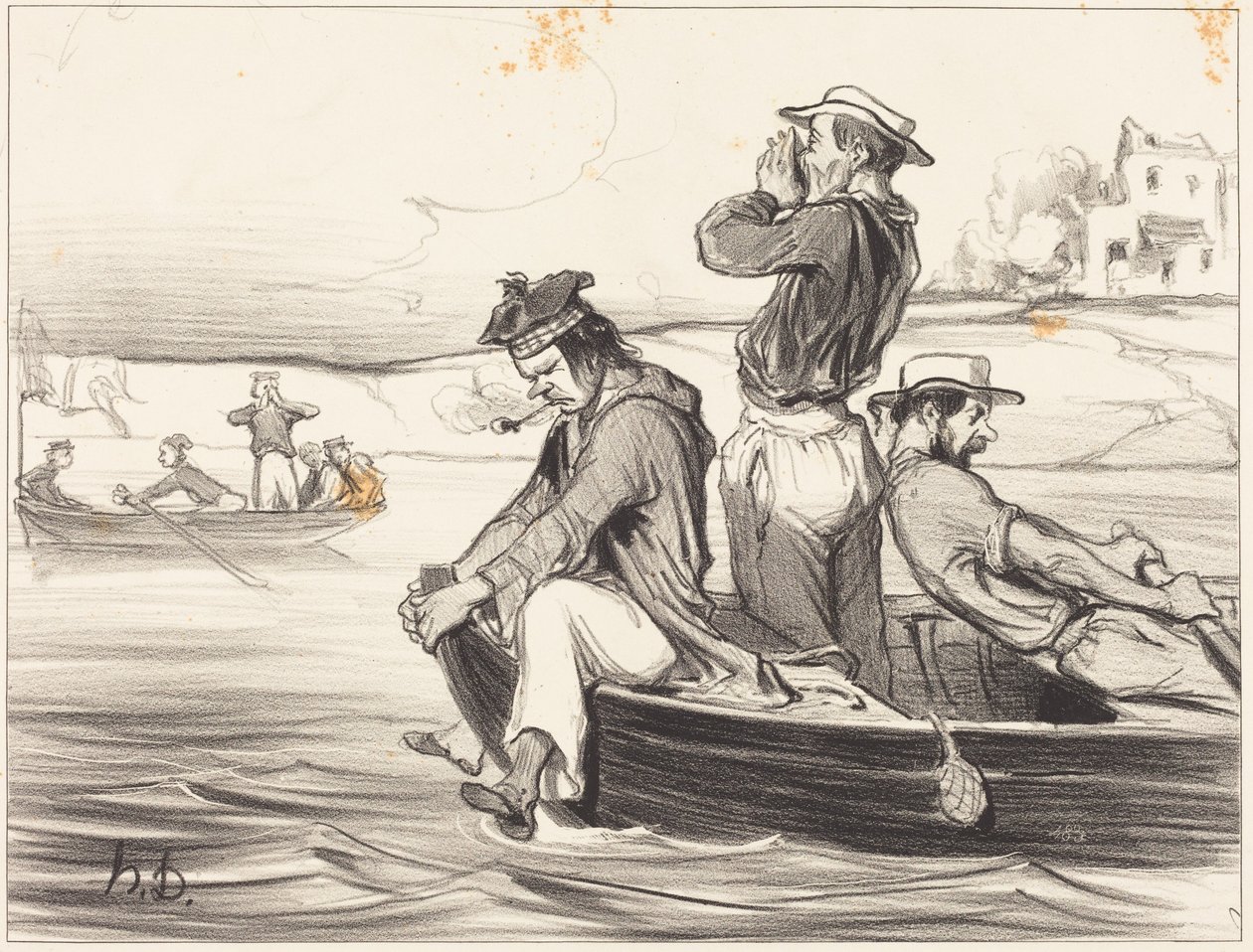 Eine Begegnung auf offener See von Honoré Daumier