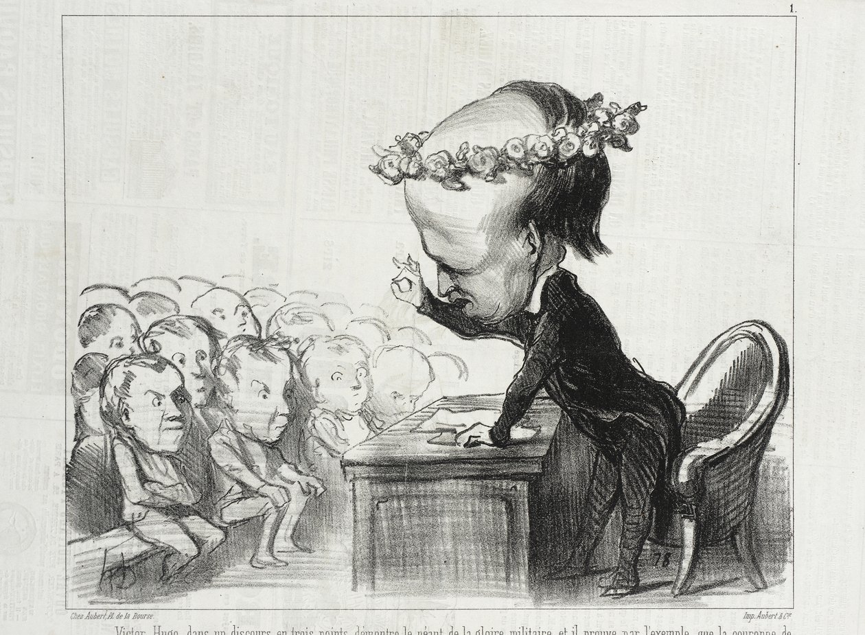 Victor Hugo bei einer Rede in drei Punkten... von Honoré Daumier