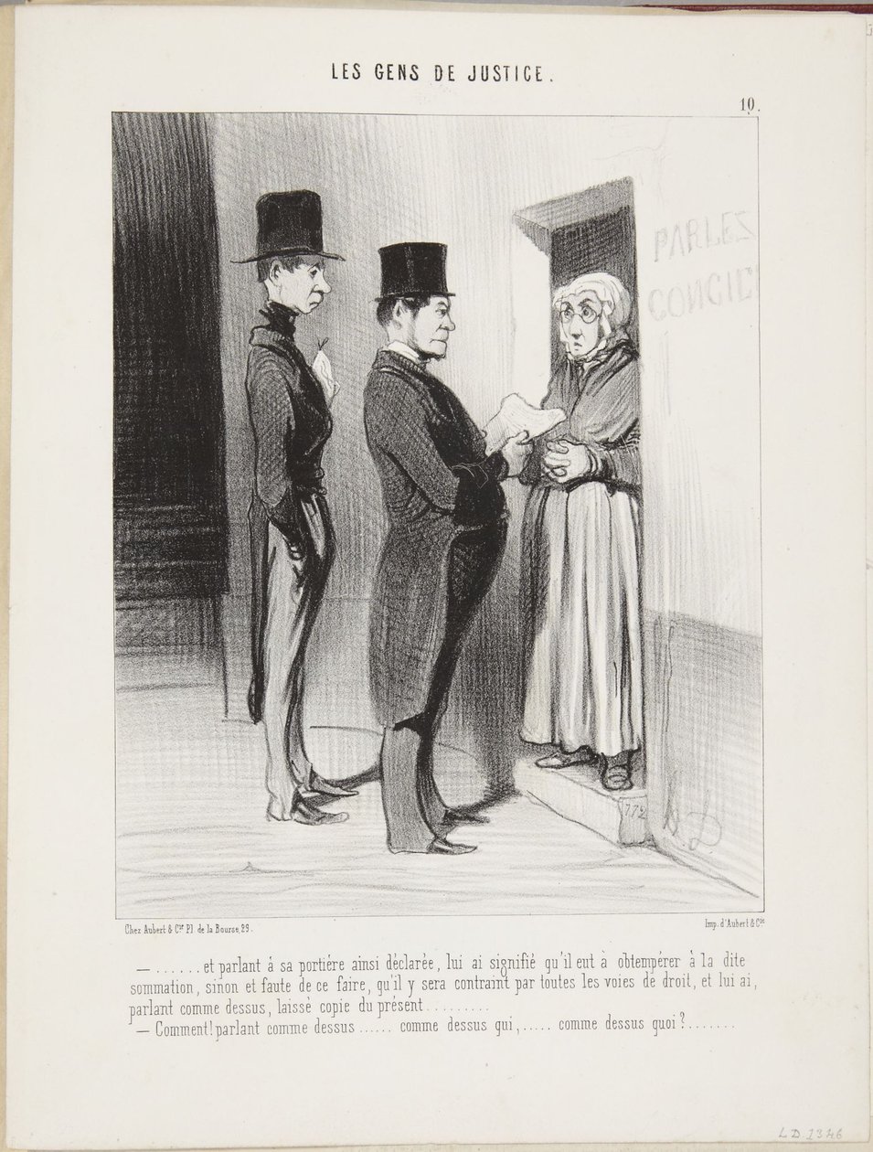 ...und so zu ihr an der Kutschentür sprechend erklärte... von Honoré Daumier