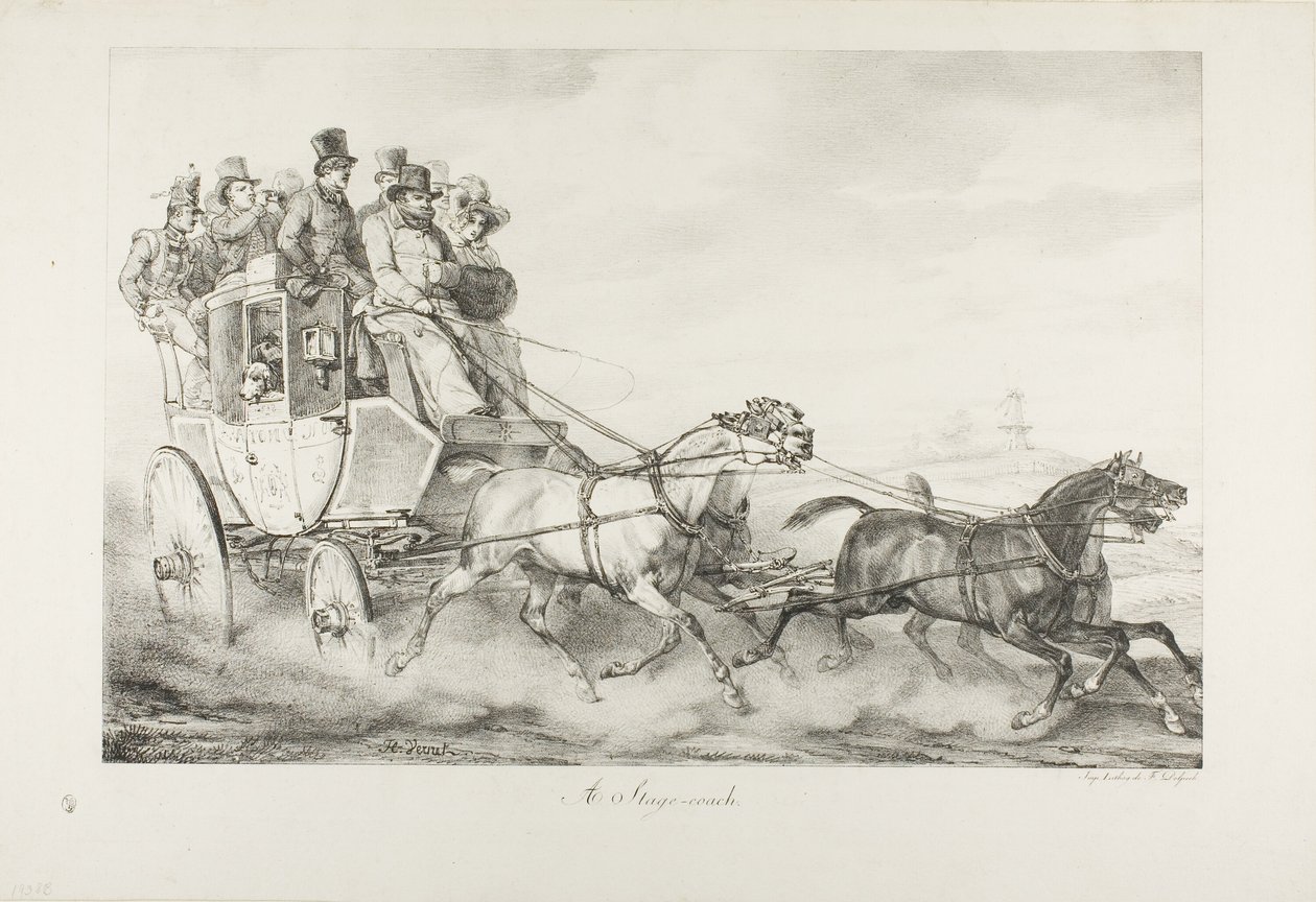 Eine Postkutsche von Emile Jean Horace Vernet