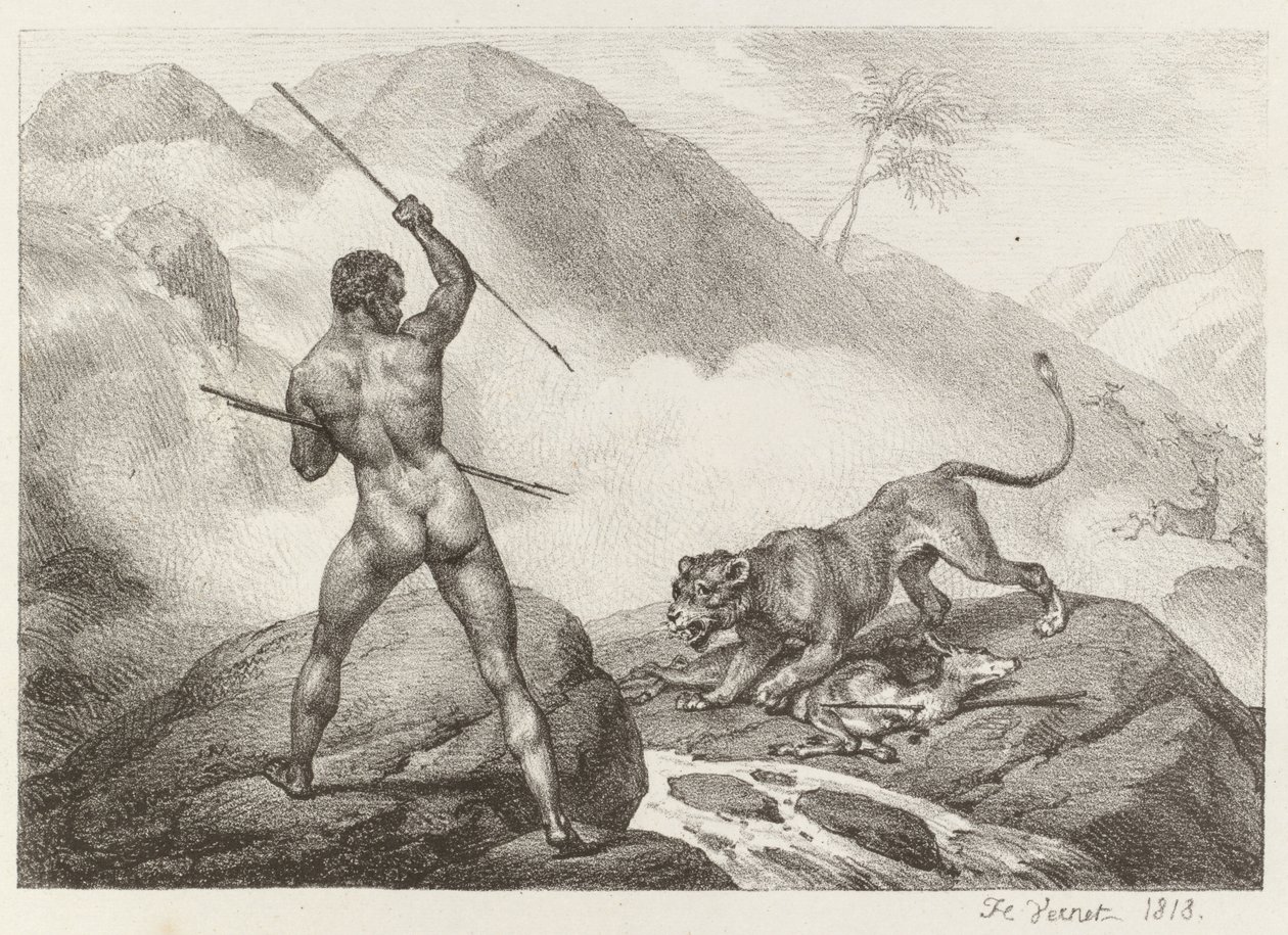 Afrikanischer Jäger Chasseur Africain, 1818 von Emile Jean Horace Vernet