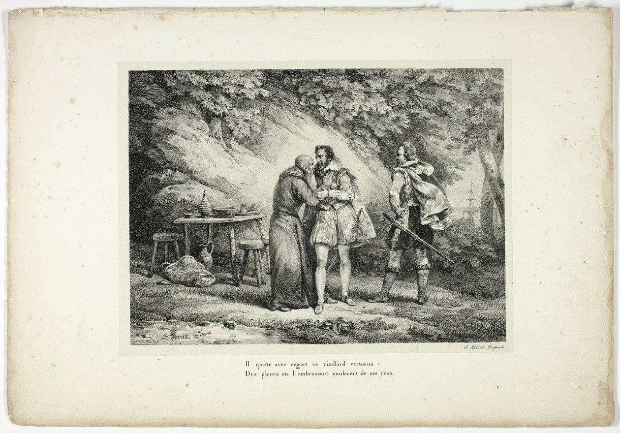 Er verlässt mit Bedauern diesen tugendhaften Greis... von Horace Vernet
