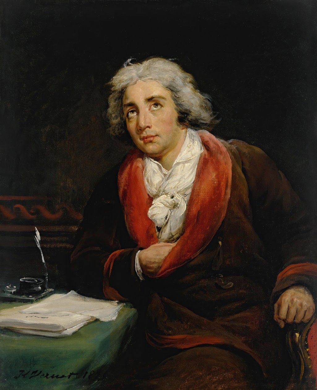 Porträt des Dichters André Chénier 1762-1794, 1825 von Emile Jean Horace Vernet