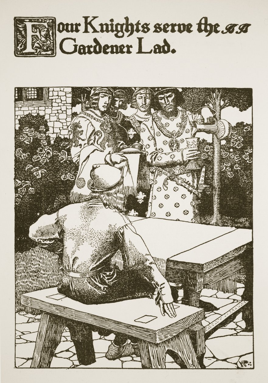Vier Ritter dienen dem Gärtnerjungen, Illustration aus 