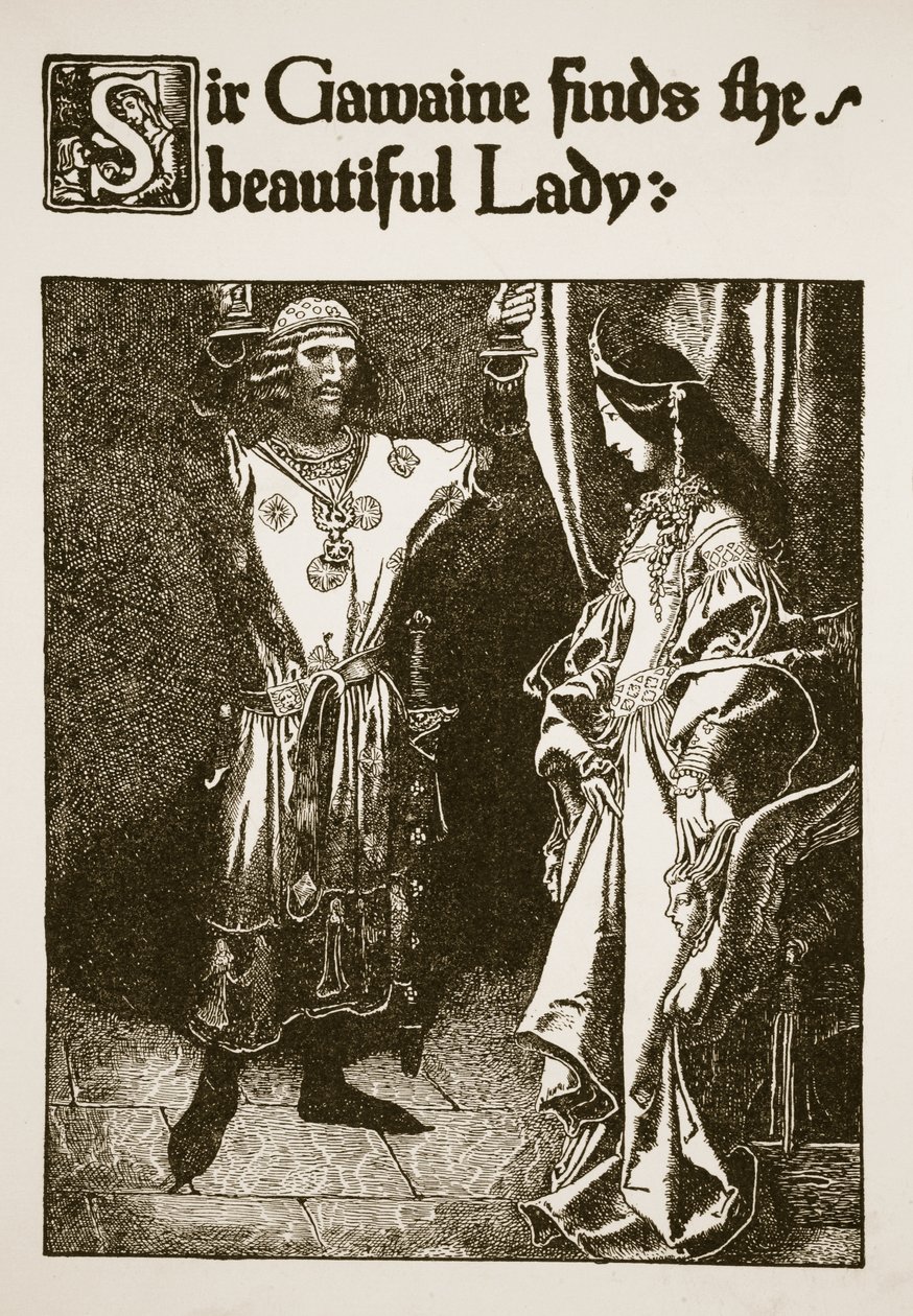 Sir Gawaine findet die schöne Dame, Illustration aus 
