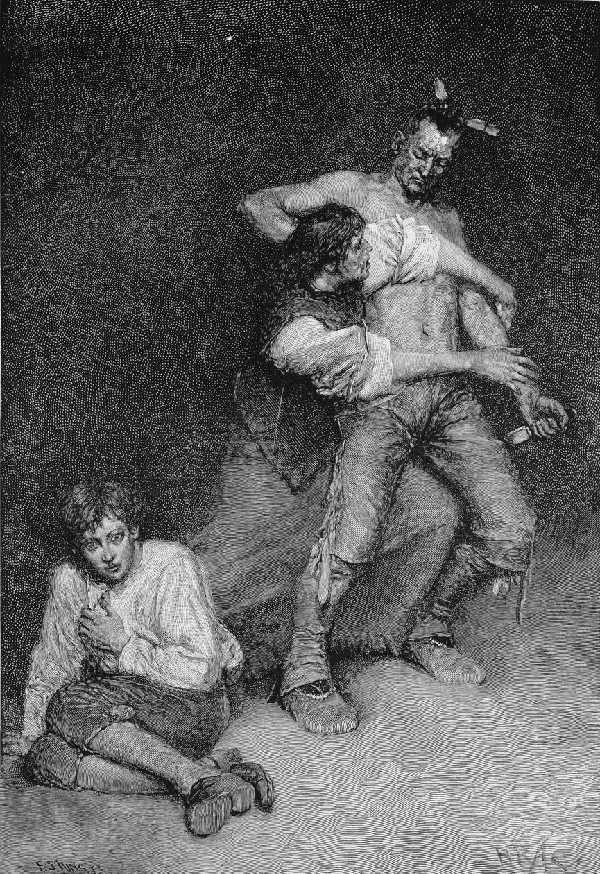 Die Frau wandte sich heftig gegen den Häuptling, graviert von Francis Scott King, Illustration aus 