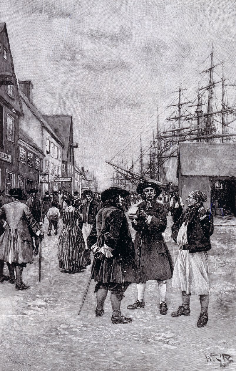 Entlang der Wasserfront im alten New York, Illustration aus 