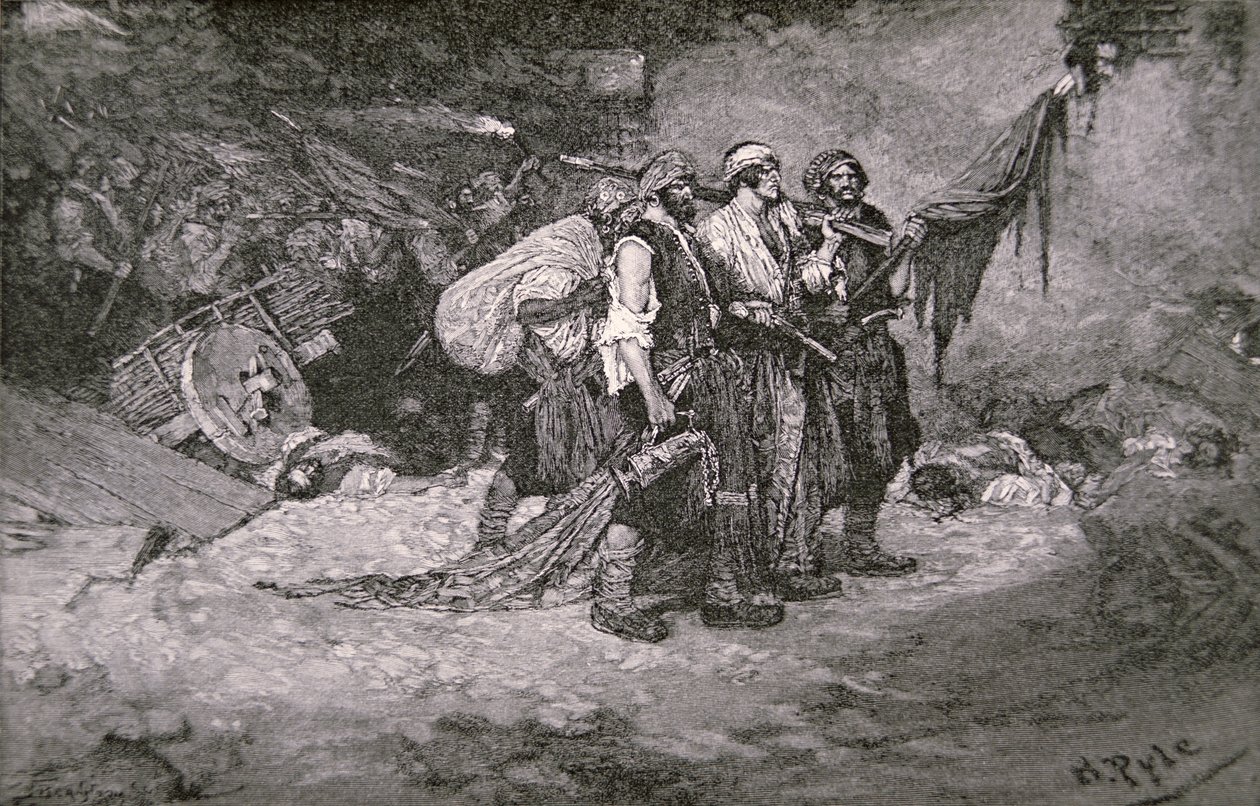 Die Plünderung von Panama durch Henry Morgans Piraten von Howard (after) Pyle