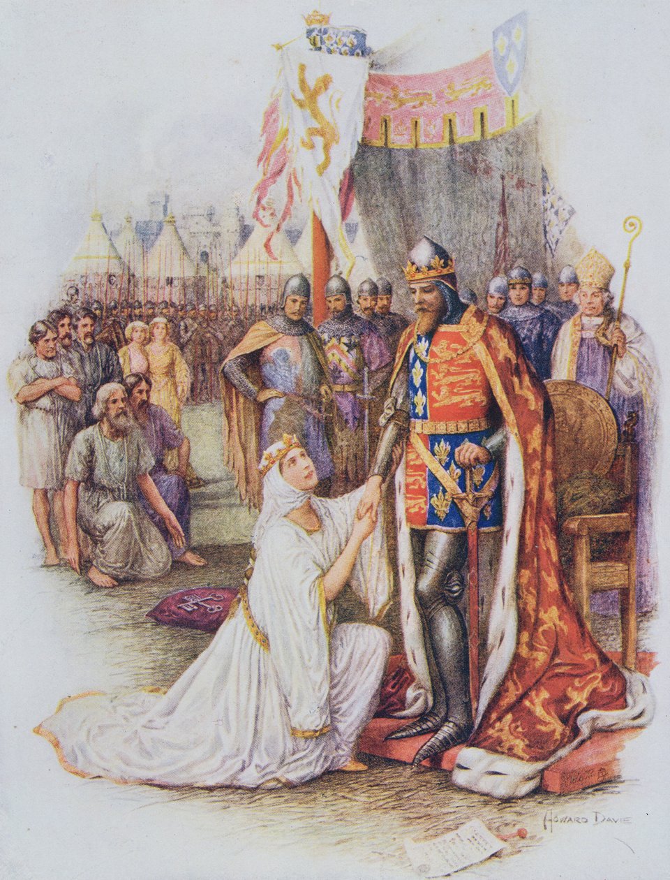 Königin Philippa bittet für die Bürger von Calais, Illustration aus 