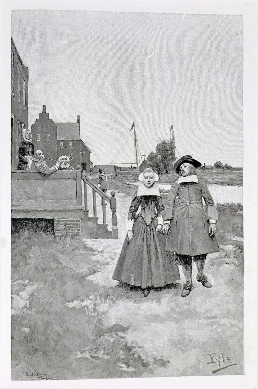 Entlang des Kanals im alten Manhattan, Illustration aus 