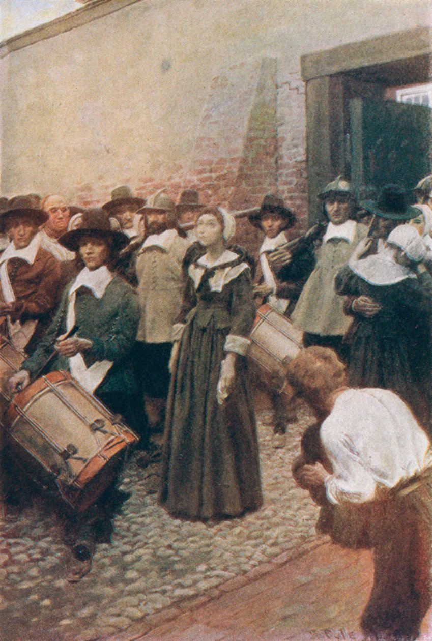 Mary Dyer auf dem Weg zum Schafott, Illustration aus 
