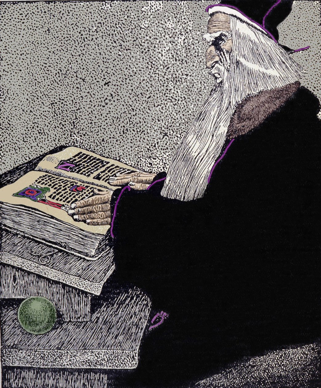 Der Zauberer Merlin. Illustration von Howard Pyle (1853 - 1911), amerikanischer Zeichner, für „Die Geschichte von König Arthur und seinen Rittern“ von Howard Pyle