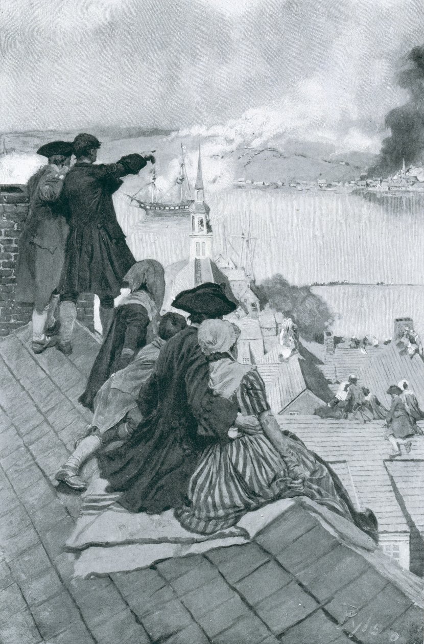 Beobachtung des Kampfes bei Bunker Hill, Illustration aus 