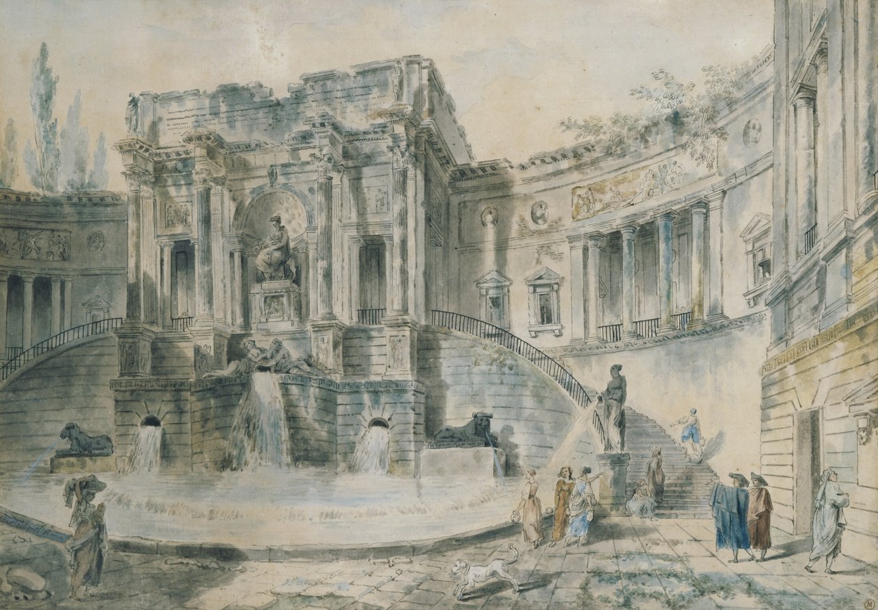 Landschaft mit Ruinen von Hubert Robert: Kunstdruck kaufen