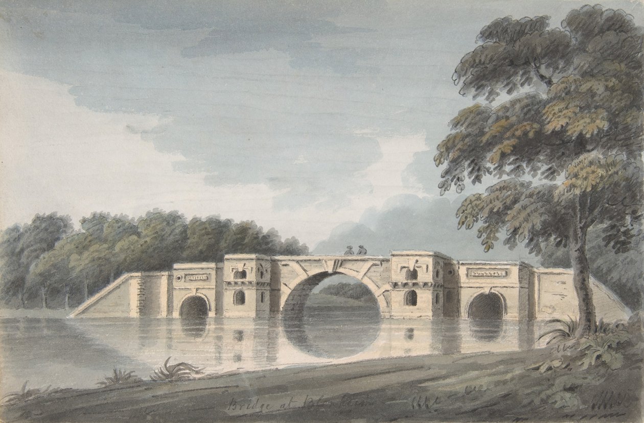 Brücke am Blenheim Palace (recto), York Cathedral (verso) von Hubert Cornish