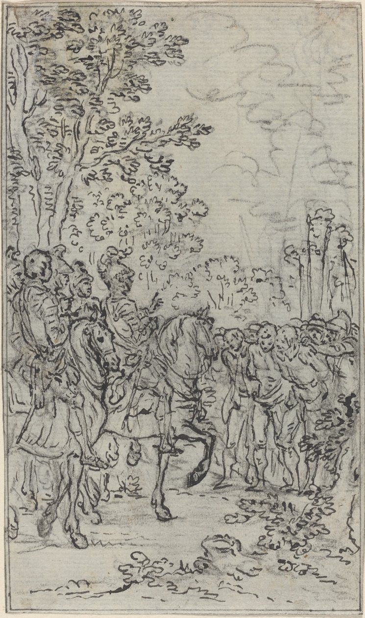 Gefangene vor einem Kommandanten von Hubert Francois Gravelot