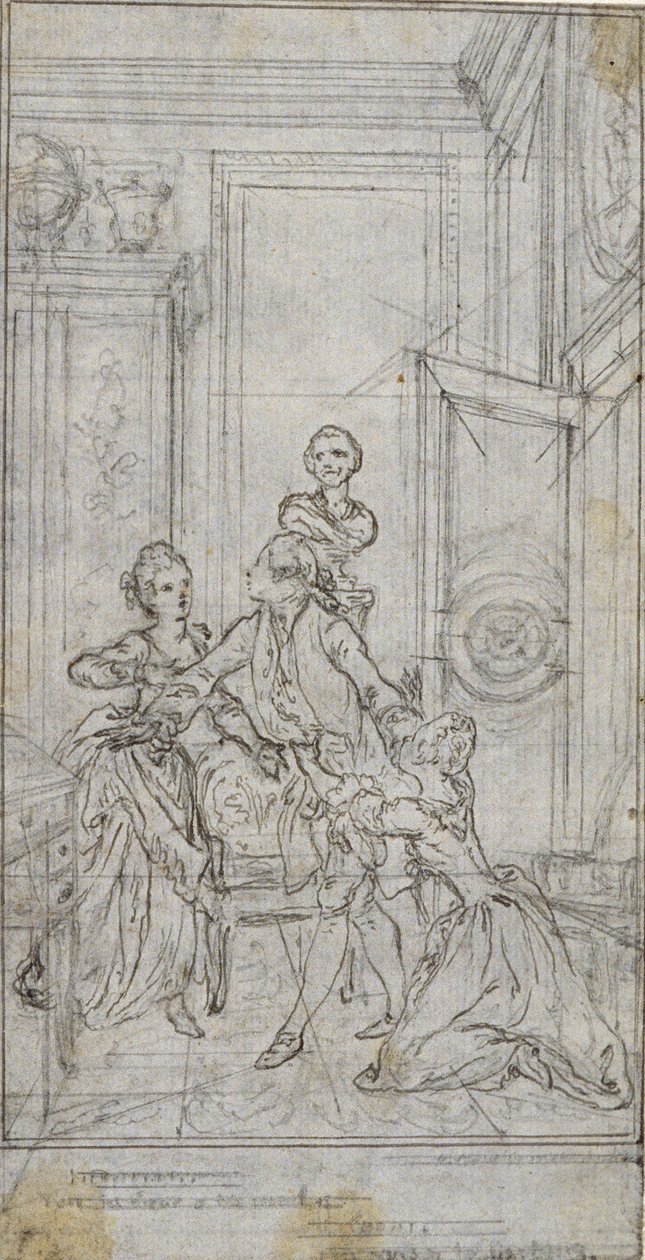 Studie für Vignette-Frontispiz in Charles-Simon Favarts "L
