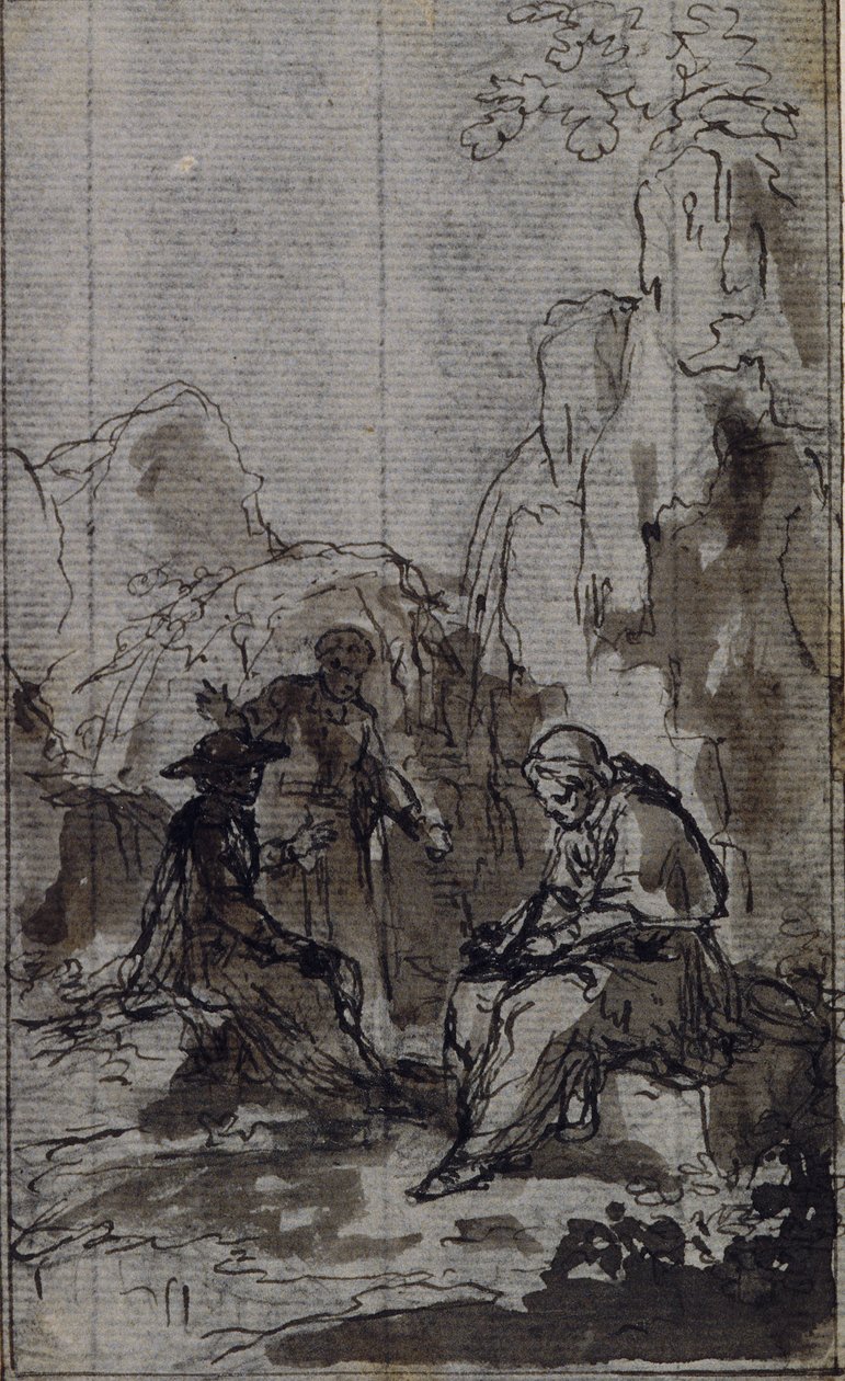 Studie für Vignette in Abbé Dinouarts "Vie du Venerable don Juan de Palafox", S. 391 von Hubert Francois Gravelot
