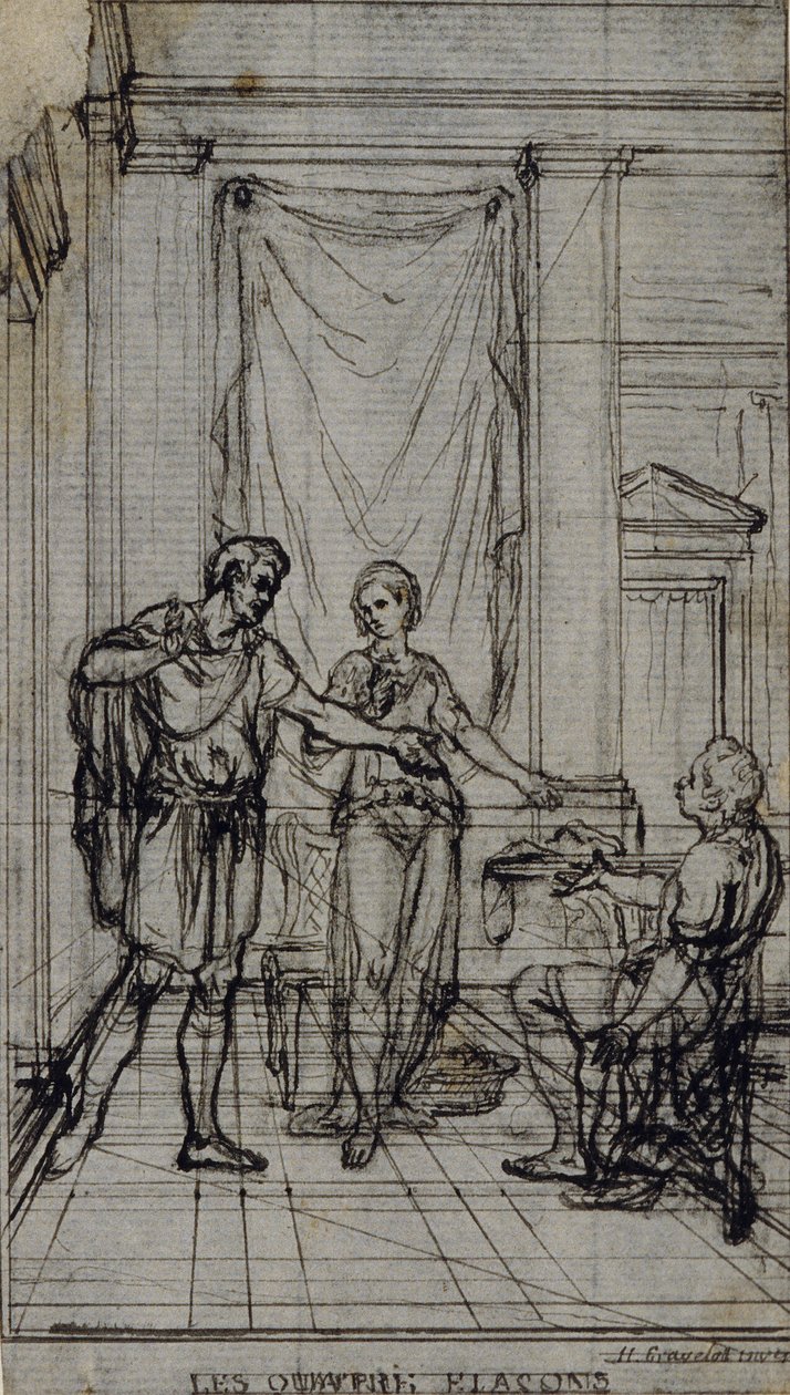 Studie für Vignette in Jean François Marmontels "Contes Moraux" von Hubert Francois Gravelot