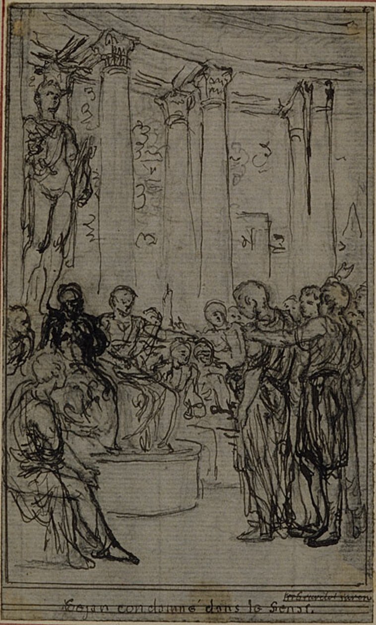 Studie für eine Illustration in Tacitus "Tibère, ou Les Six Premiers Livres des Annales", Buch V, Bd. 3, 1. Studie von Hubert Francois Gravelot