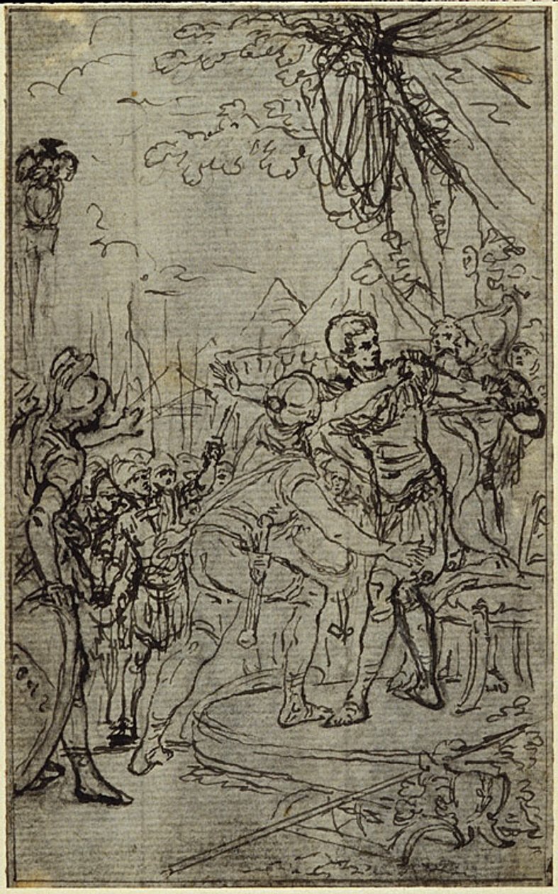 Studie für eine Illustration in Tacitus "Tibère, ou Les Six Premiers Livres des Annales" Buch I, Bd. 1, 3. Studie von Hubert Francois Gravelot
