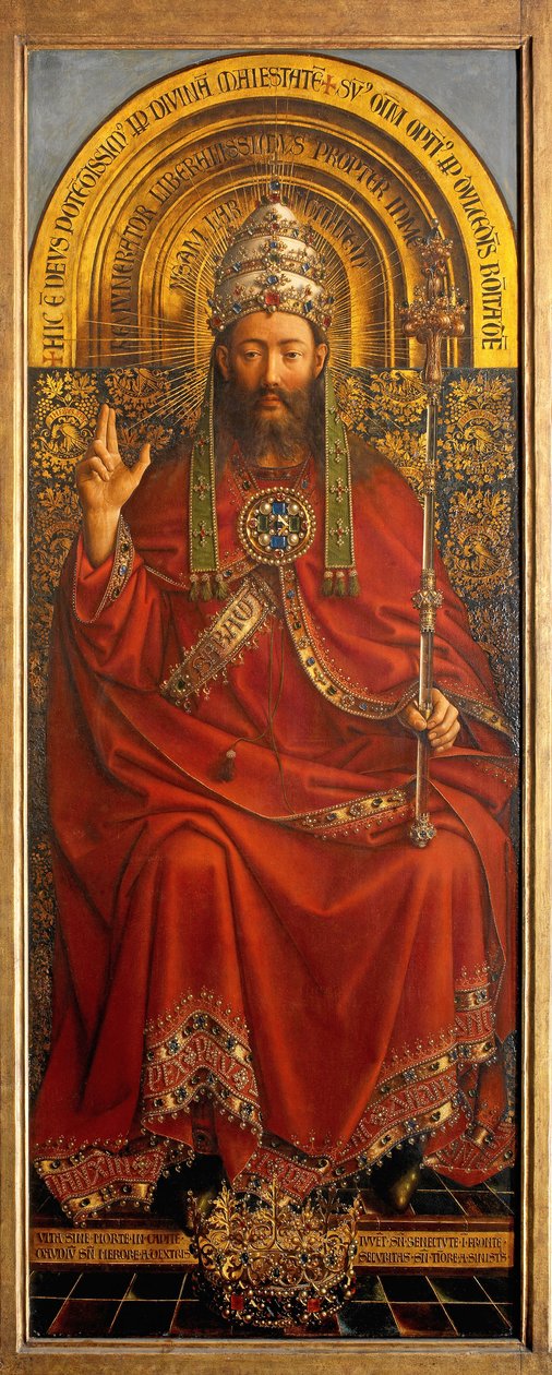 Gottvater, zentrales Panel des Genter Altars von Hubert & Jan van (1390-1441) Eyck