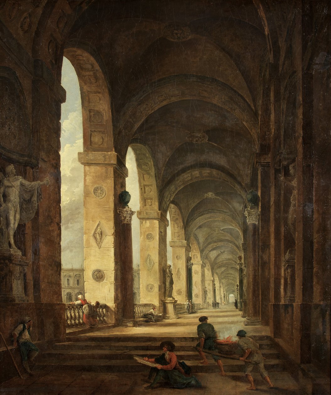 Ein Capriccio der römischen Architektur, ca. 1775 von Hubert Robert