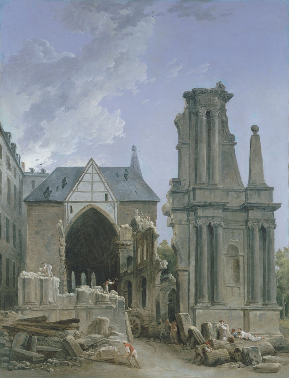 Abriss der Kirche der Feuillants in der Rue Saint Honoré, ca. 1804 (Öl auf Leinwand) von Hubert Robert