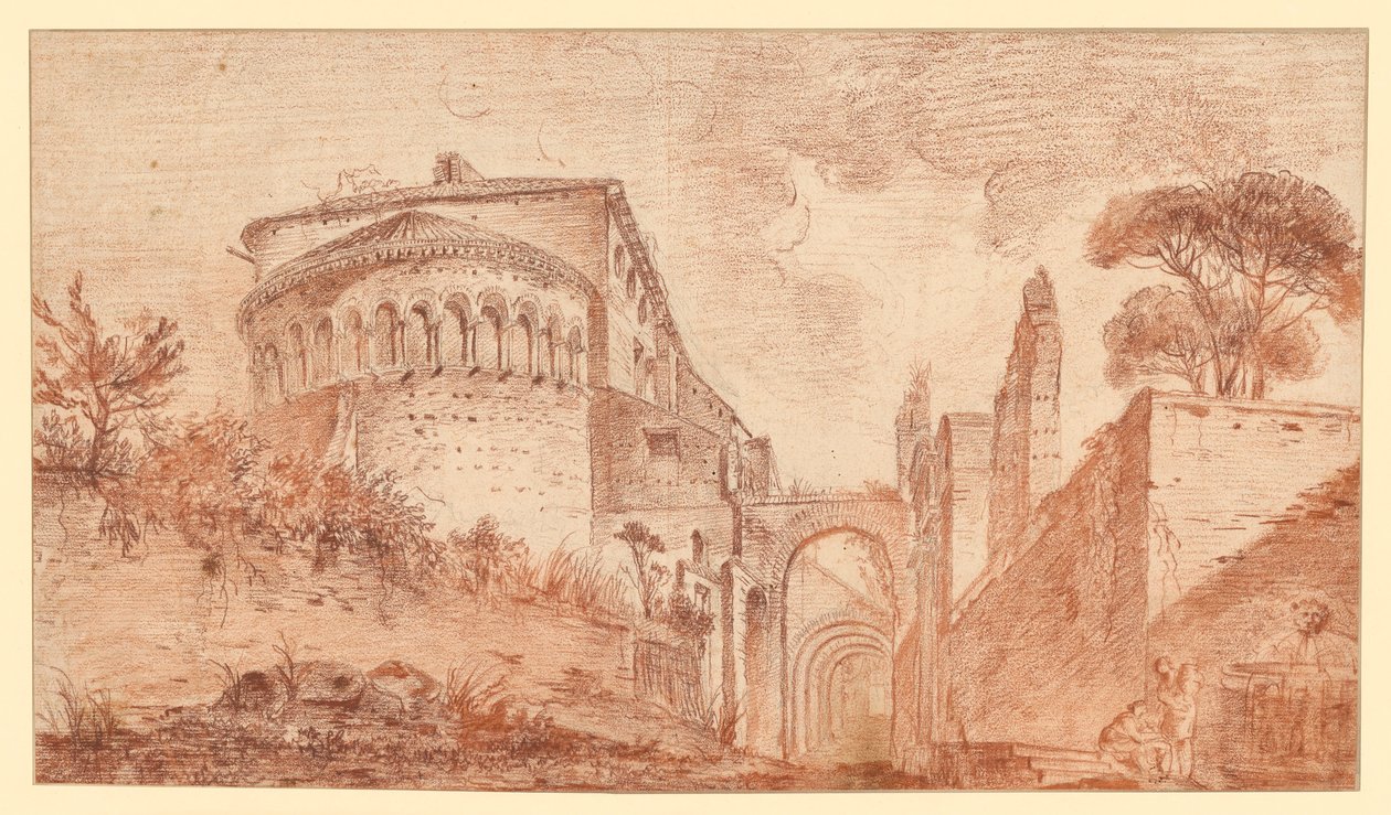 Die Kirche SS. Giovanni e Paolo in Rom, von der Apsis aus gesehen von Hubert Robert