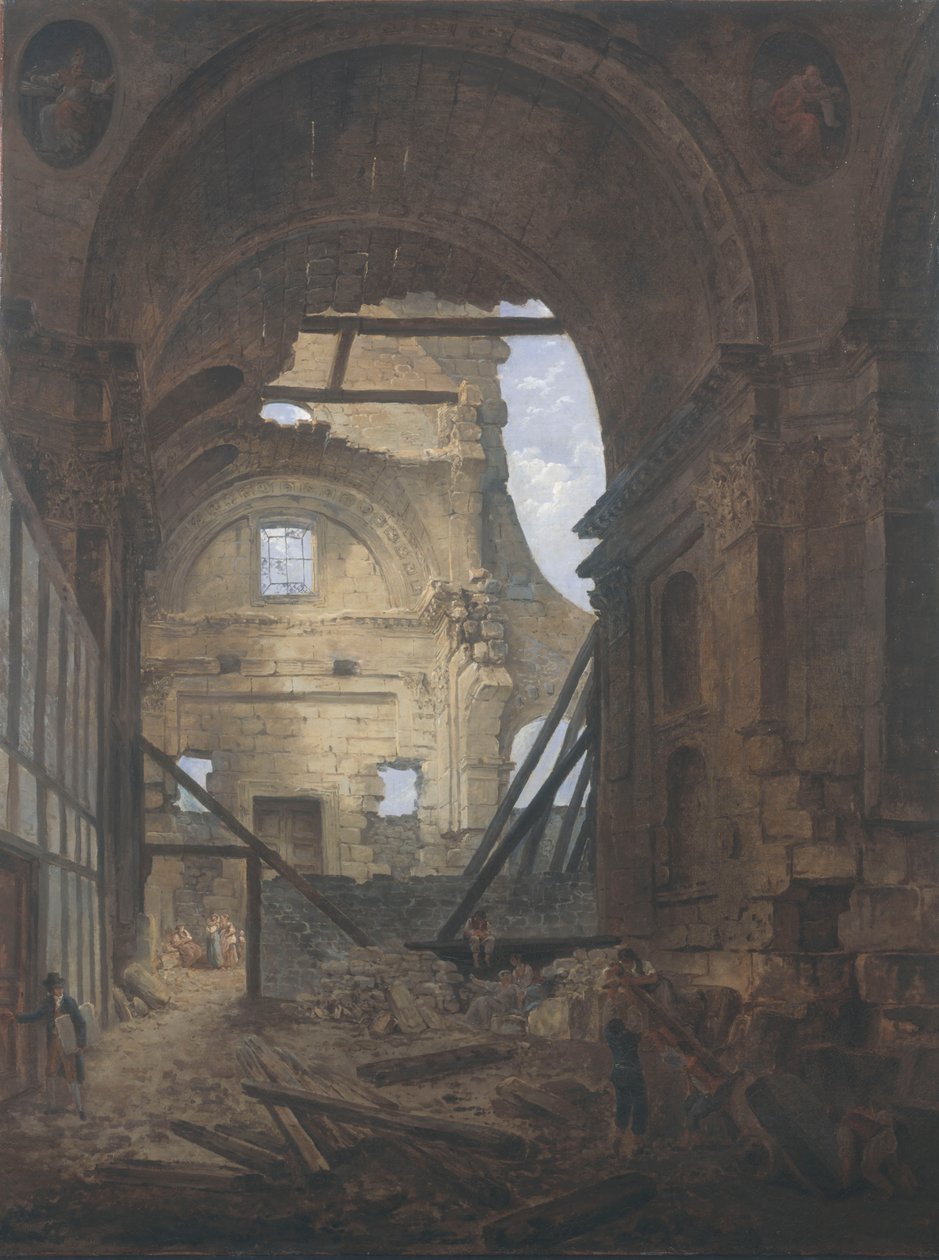 La chapelle de la Sorbonne mit eingestürztem Gewölbe von Hubert Robert