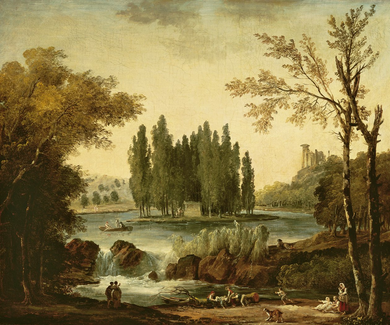 Das Grab von Jean-Jacques Rousseau in Ermenonville, 1802 von Hubert Robert