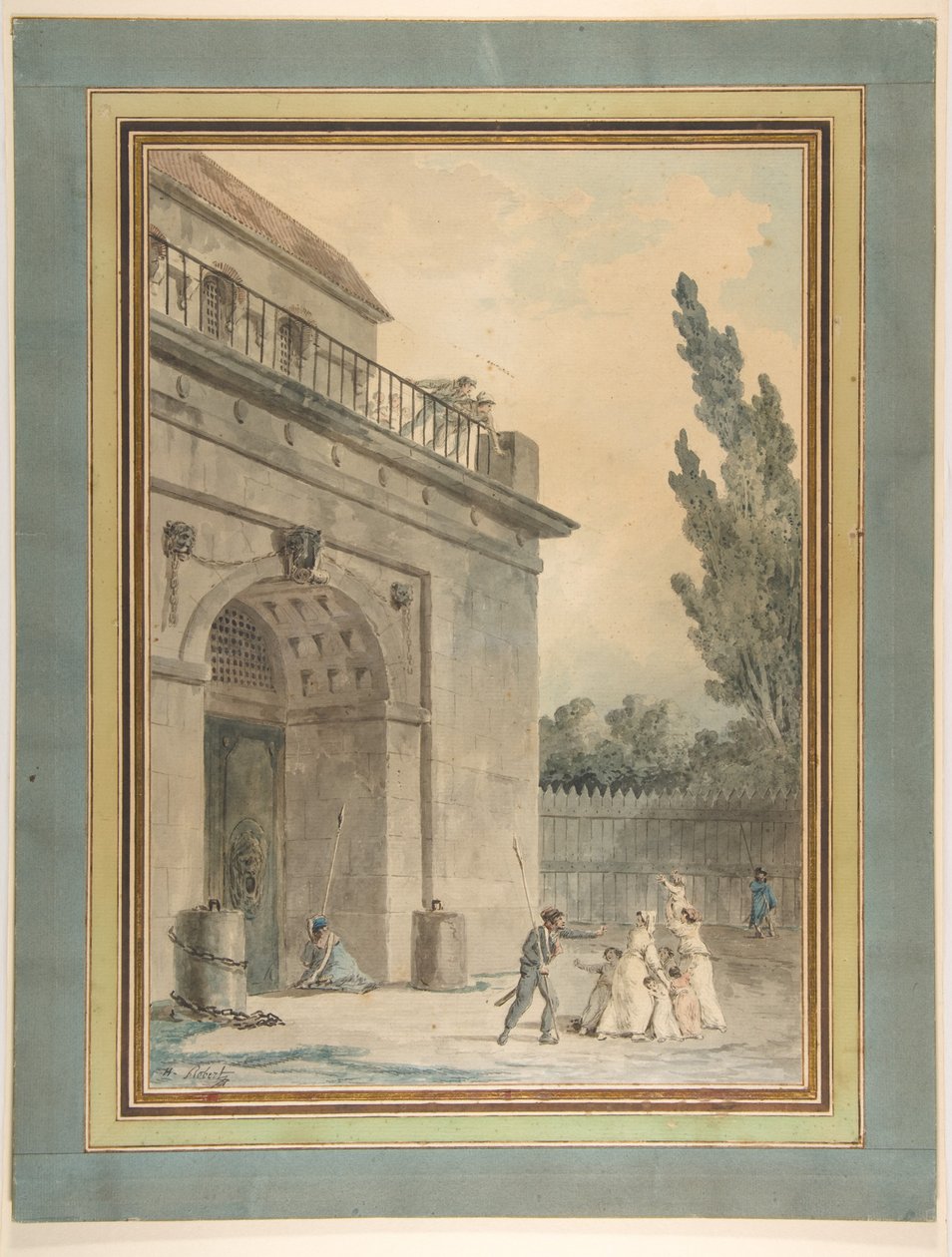 Besucher verlassen ein Gefängnis von Hubert Robert