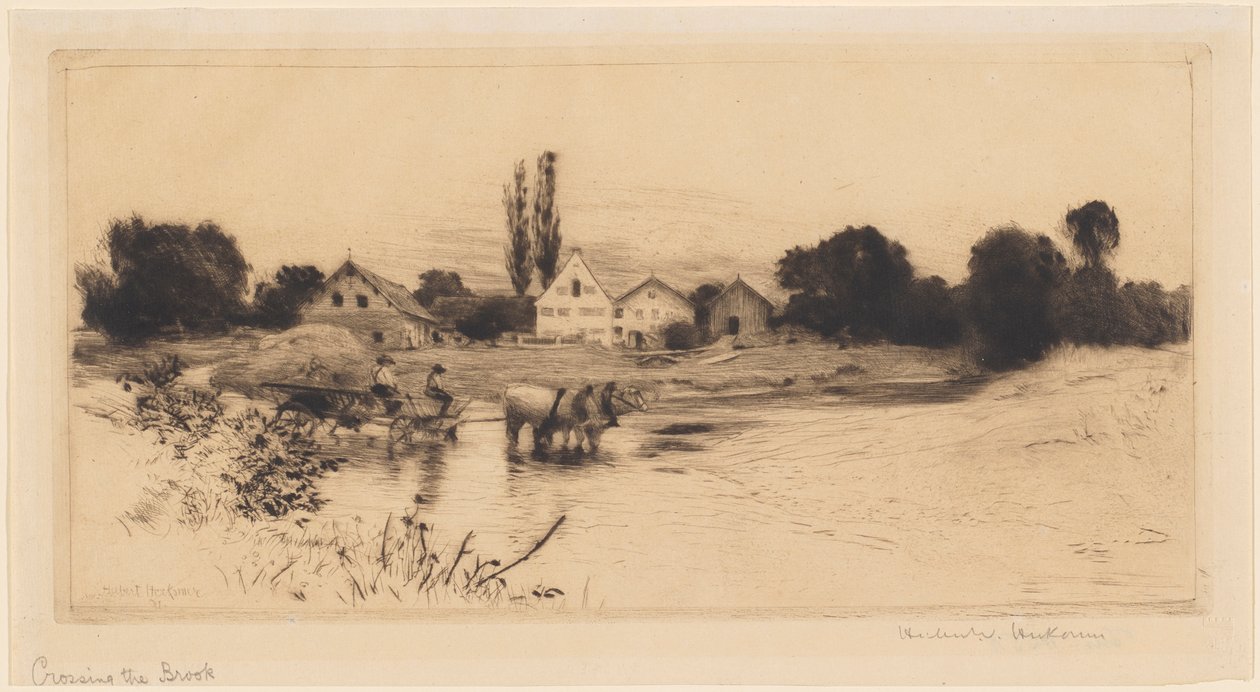 Den Bach überqueren von Hubert von Herkomer