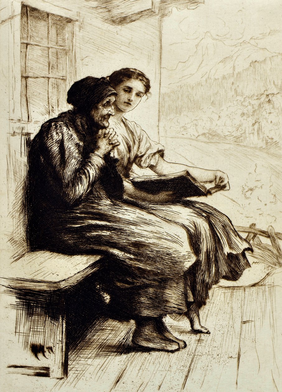 Worte des Trostes, ca. 1879 von Hubert von Herkomer