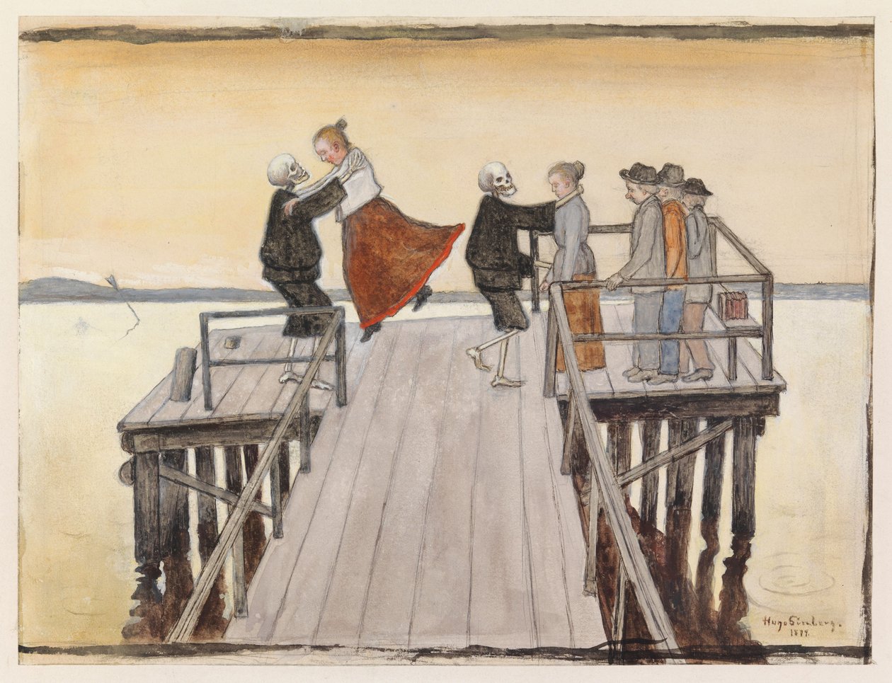 Tanz auf dem Kai von Hugo Simberg