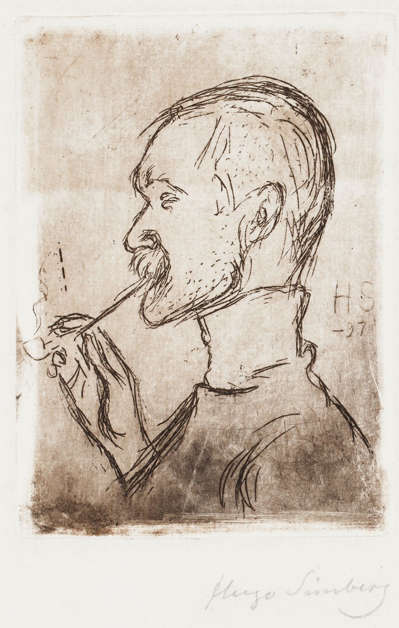 Gallen-Kallela mit seiner Pfeife von Hugo Simberg
