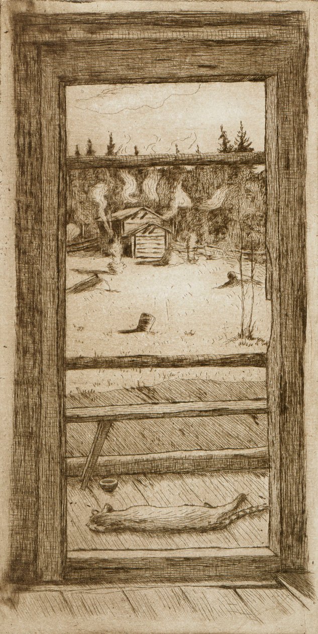 Das Heizen der Sauna von Hugo Simberg