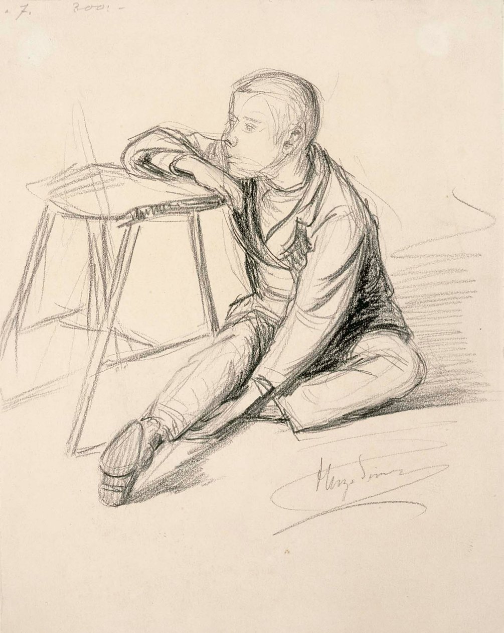 Sitzender Junge von Hugo Simberg