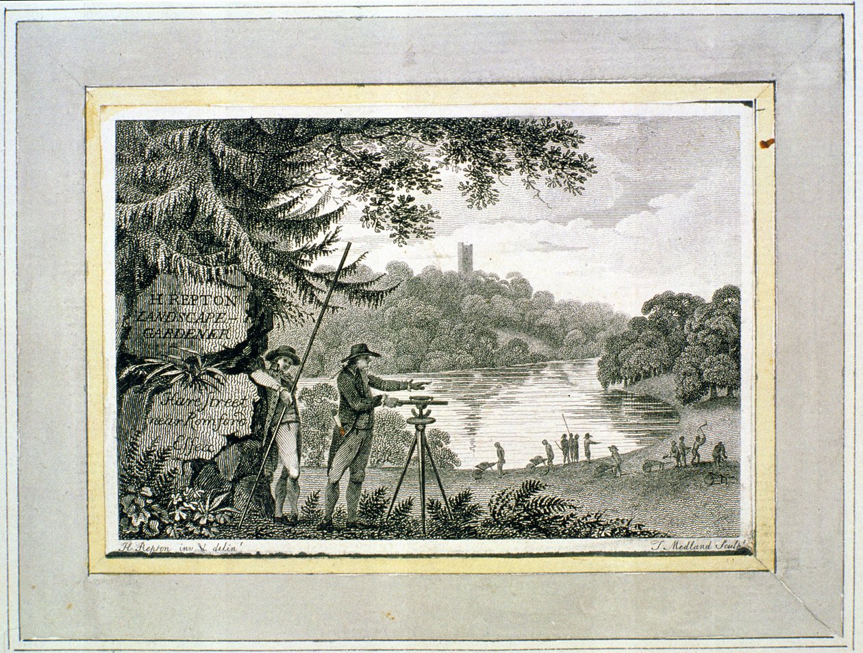Visitenkarte von Humphrey Repton, graviert von Thomas Medland von Humphry Repton