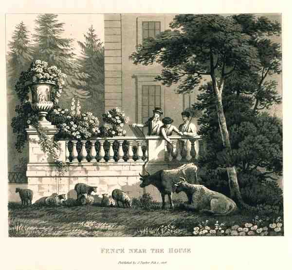 Zaun in der Nähe des Hauses, aus 