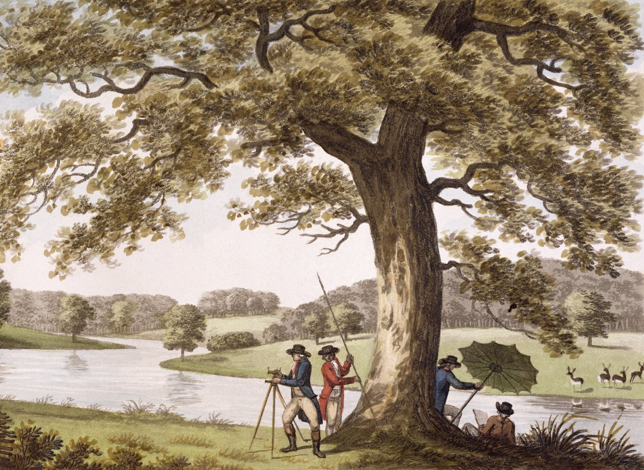 Humphrey Repton vermisst mit einem Theodolit von Humphry Repton