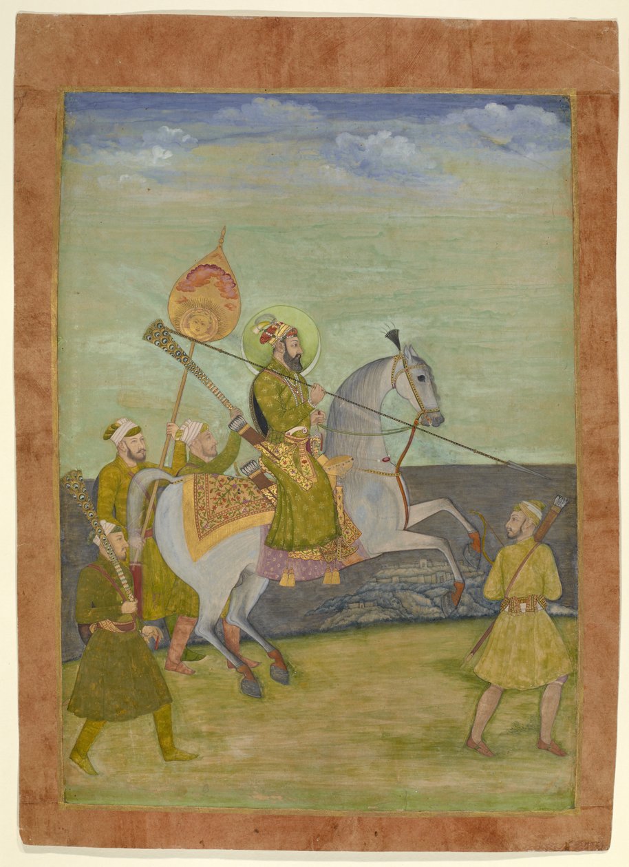 Reiterporträt von Bahadur Shah als junger Mann, Mughal, ca. 1690 von Hunhar I (attr. to)