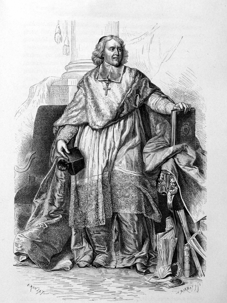 Graviertes Porträt von Jacques-Bénigne Bossuet, Bischof von Meaux nach Hyacinthe Rigaud (Musée du Louvre) - in „Geschichte Frankreichs“ von Guizot von Hyacinthe (after) Rigaud