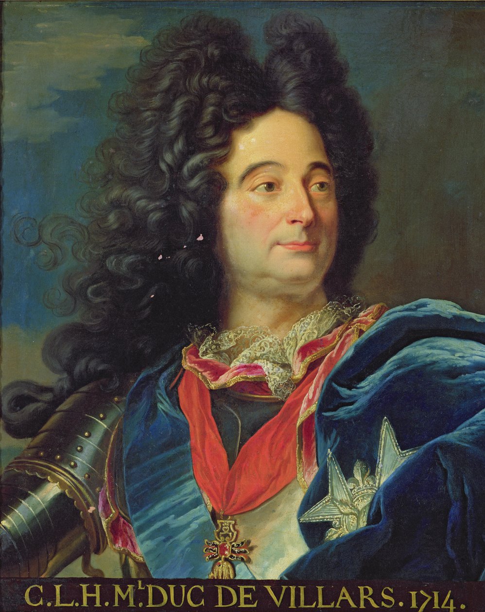 Porträt von Louis-Claude-Hector (1652-1734) Herzog von Villars, 1714 von Hyacinthe Francois Rigaud