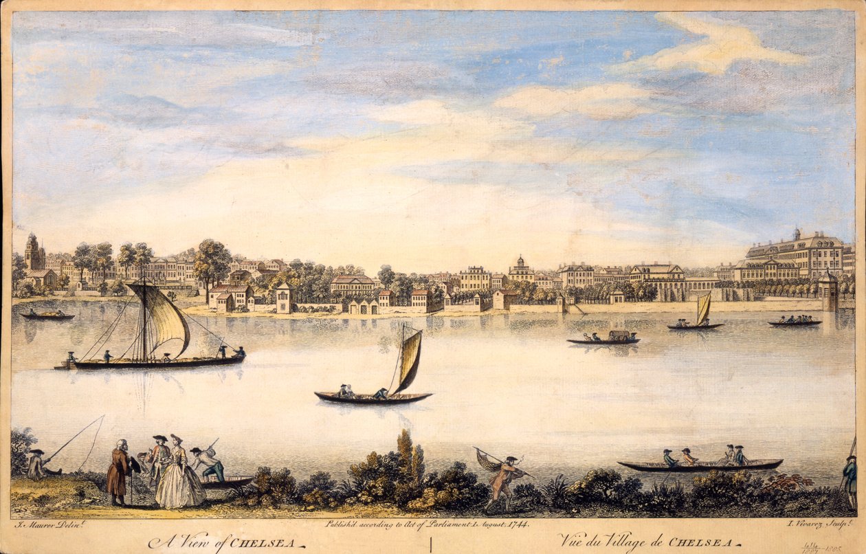 Ansicht von Chelsea (gestochen von I. Vivarez, ca. 1744) von I. Maurer