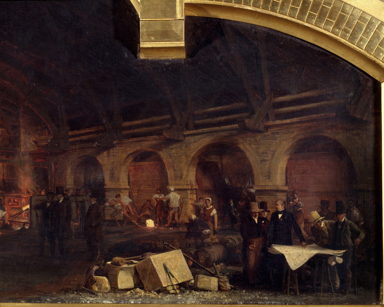 Die große Schmiede von Fourchambault (Detail) von Ignace Francois Bonhomme