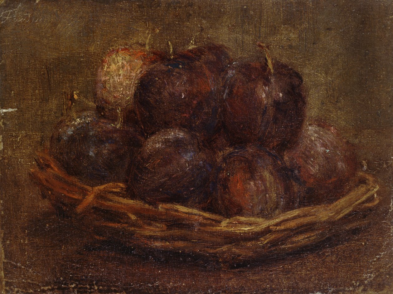 Ein Korb voller Pflaumen, 1869 von Ignace Henri Jean Fantin Latour