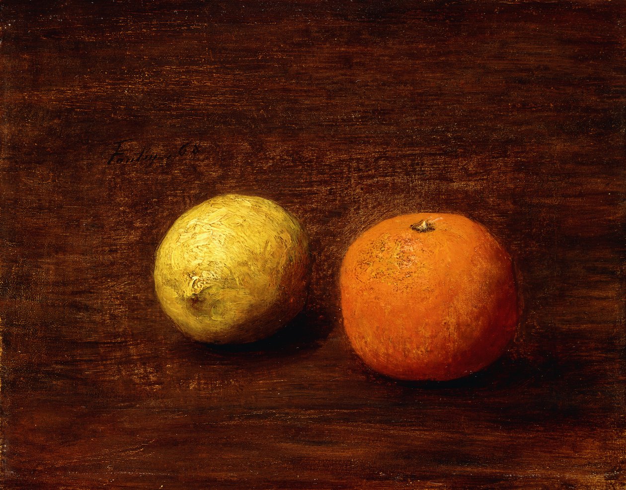 Stillleben, Zitrone und Orange von Ignace Henri Jean Fantin Latour
